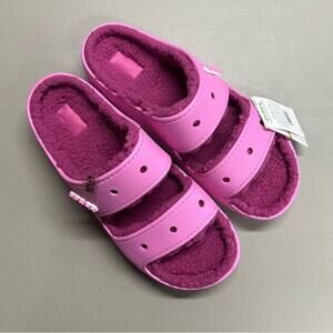 Crocs Classic Cozzzy Slipper Sandal Pink Breast Cancer Awareness Men Size 14 NWT